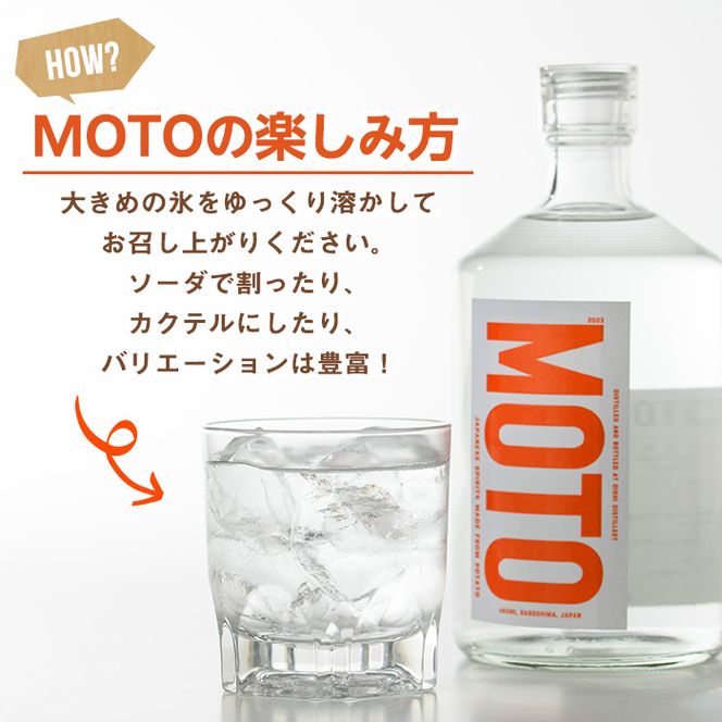 じゃがいも焼酎「MOTO」3年仕込み(720ml×1本)国産 じゃがいも ジャガイモ 酒 飲料 蒸留酒 アルコール【細原意匠研究室】a-15-37