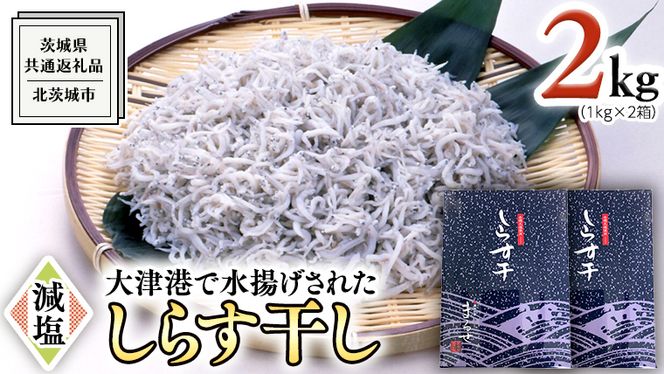 大津港水揚げ しらす干し 2kg ( 1kg × 2箱 ) （茨城県共通返礼品：北茨城市）しらす しらす丼 国内 北茨城市 水揚げ 新鮮 シラス 海鮮 冷凍 子ども カルシウム 減塩 ［CY004us］