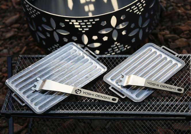 極厚グリルプレート（S）＋ステンレスヘラ（S）セット　アウトドア キャンプ 鉄板 ※着日指定不可◇