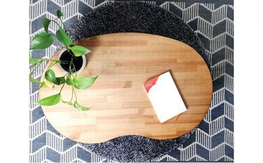 天然木 そら豆 折りたたみ ローテーブル Mサイズ｜新星金属製作所 大阪府 守口市 集成材 ナチュラル テーブル 折りたたみ ローテーブル リビング 子供 子供部屋 おしゃれ 家族 [0975]