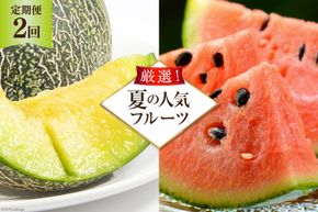 AG131【令和9年度出荷分】 全2回 厳選！夏の人気フルーツ定期便 [ スイカ メロン 果物 フルーツ すいか 西瓜 めろん 国産 定期 古川青果店 長崎県 島原市 ]