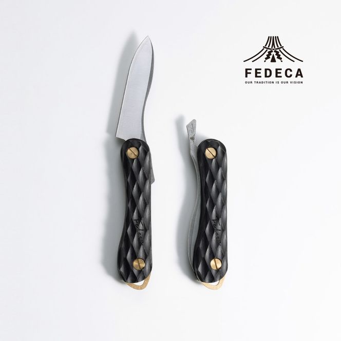 N-91 【FEDECA】 折畳式料理ナイフ Solo名栗ブラック　000866