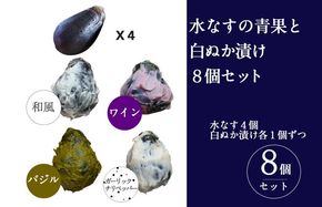010B1569 【スピード発送】水なすの青果と白ぬか漬け8個セット いずみピクルス NSW