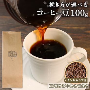 コーヒー 豆 100g インドネシア   [moku003]