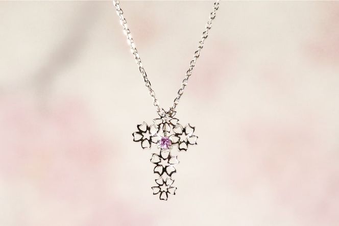 わに塚の桜モデルペンダント『桜クロス』 [スーパークラフト 山梨県 韮崎市 20743193] 