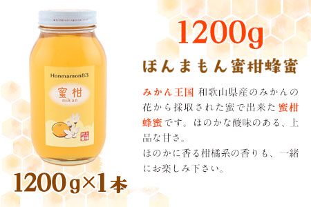 ほんまもん蜜柑（みかん）蜂蜜 1200g×1本 村上養蜂《30日以内に出荷予定(土日祝除く)》和歌山県 紀の川市---wsk_muraymh1_30d_23_20000_1200g---