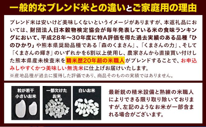 【3ヶ月定期便】無洗米 訳あり 熊本ふるさと無洗米 12kg《お申込み月の翌月から出荷開始》 熊本県産 無洗米 12kg 精米 御船町 計3回お届け 10kg 以上 米 コメ 6kg×2袋 無洗米 ヒノヒカリ 使用 訳あり おこめ お米 熊本 ふるさと無洗米---fmstei_36000_12kg_mo3num1---