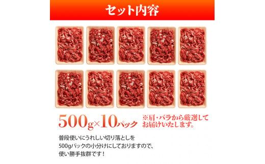 訳アリ！博多和牛切り落とし　5kg(500g×10p）