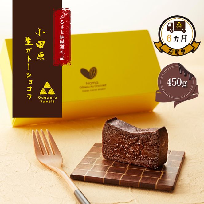 110-2606　幸せの生ガトーショコラ 450g 定期便6ヶ月【チョコレート 特濃厚 濃密な味わい 極上の口溶け 極上のチョコレート 一流の料理人 チョコレート本来の味わいと甘み カカオの風味やコク カカオ 至極の逸品 神奈川県 小田原市 】