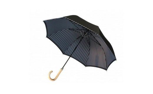 槙田商店【紳士雨傘】長傘 Tie Plain×Stripe 紺 FAA5005