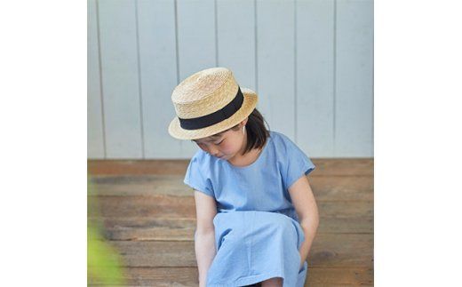 AN051-1 春日部市伝統工芸品 田中帽子店子ども用麦わら帽子　頭囲52cm　　　　　　　UK-H044-NA-52