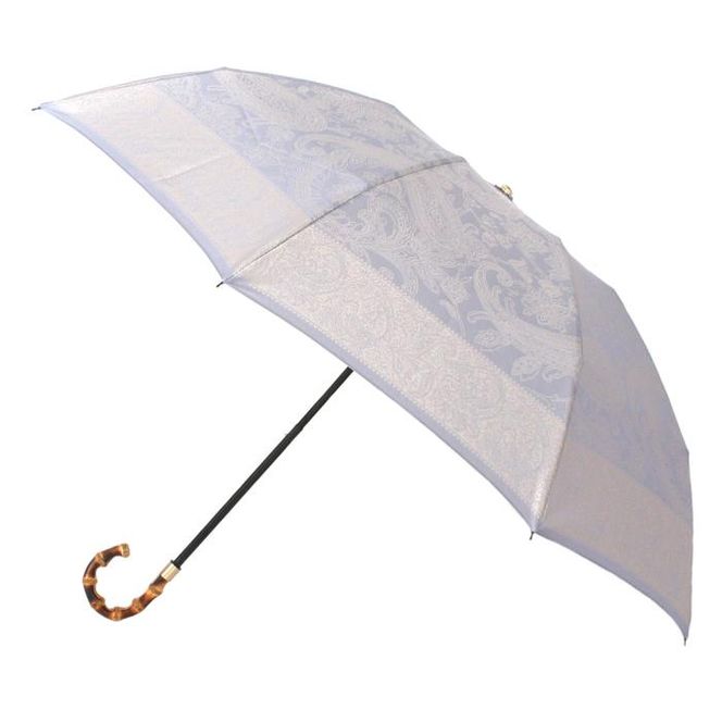 槙田商店【晴雨兼用 折りたたみ傘】kirieペイズリー:アイスブルー FAA5035