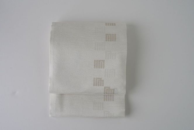 丹後帯 京袋帯「日・雪月花（白）」 FY00028