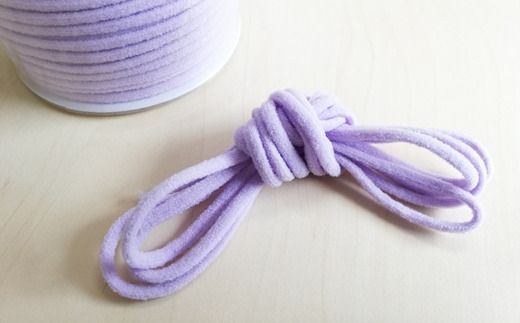 [P058] マスクゴム（リリヤン8本針）4mm×100m（抗ウイルス&抗菌加工済み）【パープル】