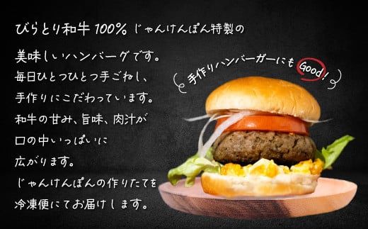 【平取町産じゃんけんぽん特製】びらとり和牛100%ハンバーグ×10枚 ふるさと納税 人気 おすすめ ランキング びらとり和牛 肉 ハンバーグ 北海道 平取町 送料無料 BRTF002