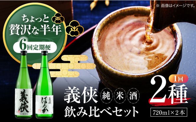 【6回定期便】 【純米原酒】 義侠 純米酒セット 清酒 日本酒 飲み比べ／山忠本家酒造株式会社[AEAD005]