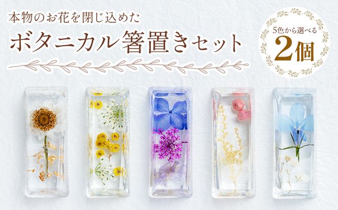 本物のお花を閉じ込めた ボタニカル 箸置き 2個セット - 雑貨 花 ドライフラワー 押し花 おしゃれ 可愛い 記念日 誕生日 母の日 プレゼント 贈り物 ギフト LIME 高知県 香南市 lm-00