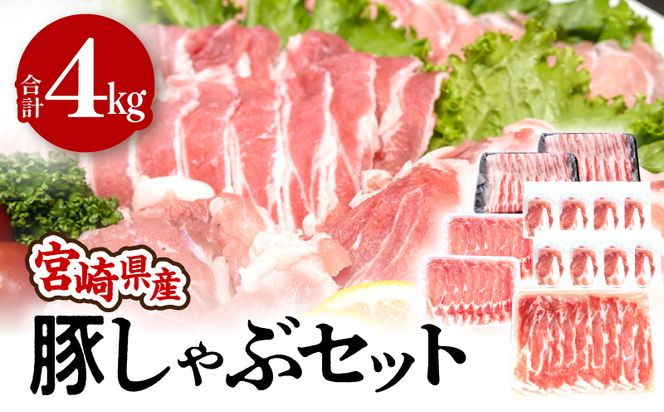 宮崎県産豚しゃぶセット 合計4kg_M201-017