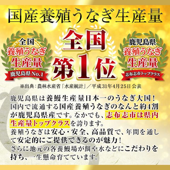 【数量限定】鹿児島県産！秘伝の特上スタミナうなぎ蒲焼き＆白焼き＜計3尾・計380g以上＞  b0-214