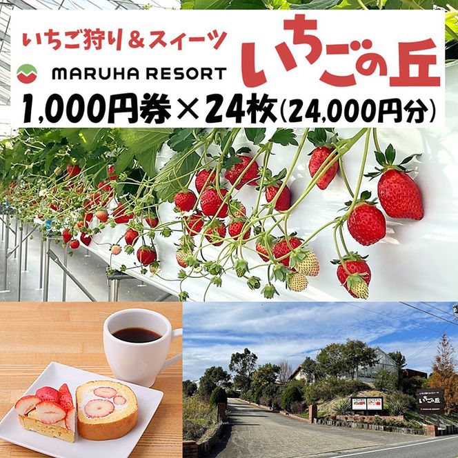 まるは食堂 マルハリゾート いちごの丘1,000円券24枚（24,000円分） ※着日指定不可