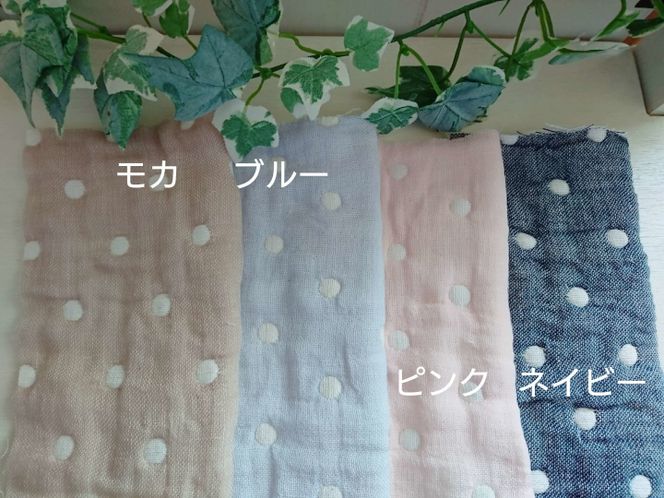 B-199 ハンドメイドのガーゼシングルハーフブランケットとハンカチ（シンプル）