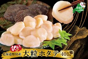 【訳あり/サイズ不揃い】ホタテ 大粒 40粒前後(約1kg) 旨さ 際立つ ！ 野付産 ほたて【NK000NP00】