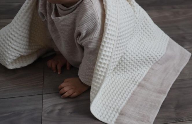 G1961 【オーガニック100％】泉州南部織 cherirワッフルバスタオル3枚セット