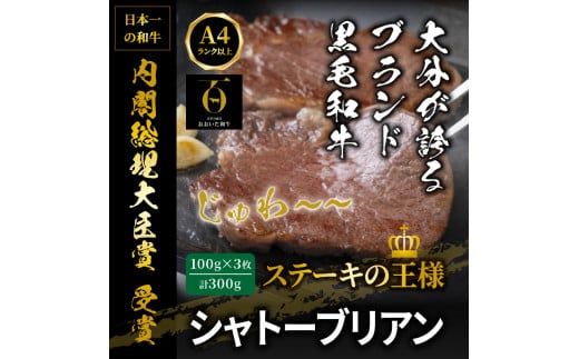 【A4～A5等級】おおいた和牛シャトーブリアンステーキ100g×3枚_2365R