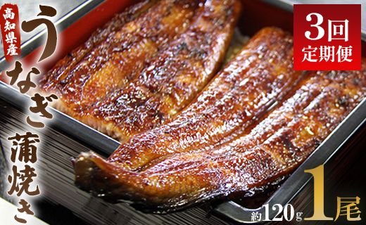 【3回定期便】うなぎ屋きた本 うなぎ蒲焼き120g 1尾(無頭) Wun-0020