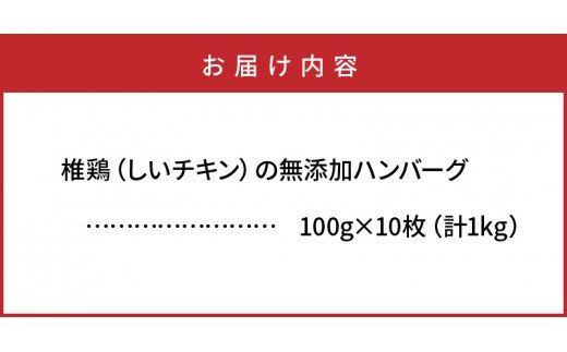  椎鶏（しいチキン）の無添加ハンバーグ1kg_10127Z