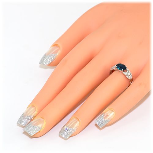 ロンドンブルートパーズ リング 1.3ct K10WG  （13387）　BR-35