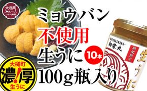 【令和7年6月発送】三陸産生うに(ミョウバン不使用) 1kg(瓶100g×10本)【配送日指定不可】【0tsuchi00320】【35】