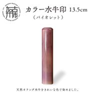 カラー水牛印【天然オランダ水牛】(バイオレット)13.5mm【2407S09805】