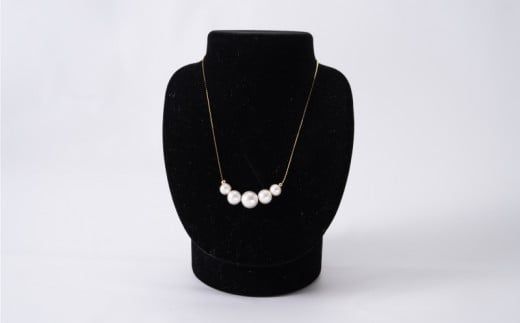 GL002コットンパール「ホワイト」ゴールドチェーンネックレス