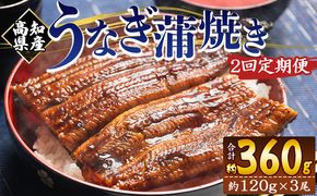 国産 うなぎ 定期便 100g～120g 3尾 2回 蒲焼き 高知県産 養殖 魚介 国産 海鮮 魚 かばやき 鰻 ウナギ 惣菜 おかず お手軽 加工品 加工食品 冷凍 Wfb-0041