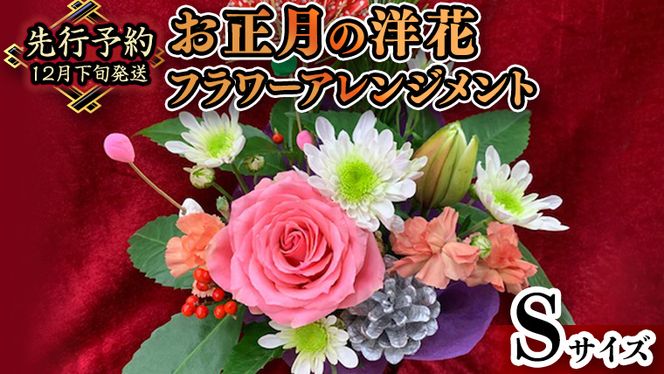 【 お正月 の お花 】 洋花 ＊ フラワー アレンジメント S お正月 花 生花 縁起物 フラワーアレンジメント ギフト [CT051ci]