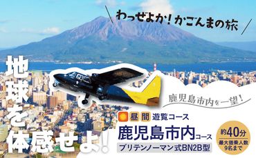 【昼間遊覧飛行】鹿児島市内コース　ブリテンノーマン式BN2B型（大人9名まで）　K222-FT007