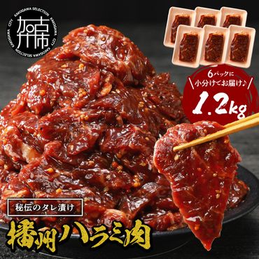 播州で愛される秘伝の焼肉タレ漬け牛肉 播州ハラミ肉 1.2kg