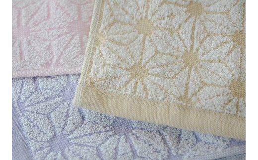 020C012 日本の佇まい麻の実／扇亀甲タオルセット 4枚【泉州タオル 国産 吸水 普段使い シンプル 日用品】