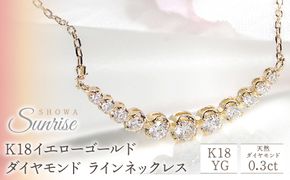 【0.3ct】K18YG　ダイヤモンド　ラインネックレス　CSN00106-18Y SWAV011