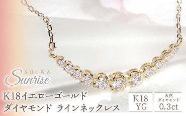 【0.3ct】K18YG　ダイヤモンド　ラインネックレス SWAV011