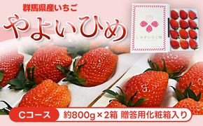 群馬県産いちご「やよいひめ」約800g×2箱　贈答用化粧箱入り ANV003