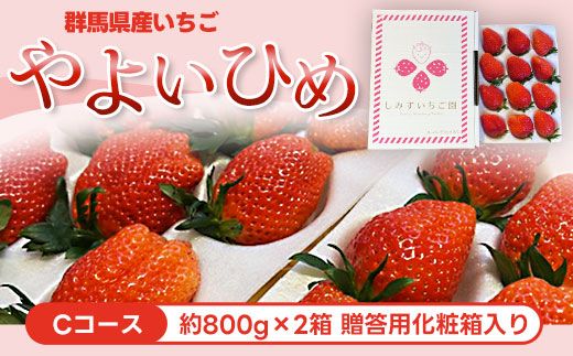 群馬県産いちご「やよいひめ」約800g×2箱　贈答用化粧箱入り ANV003