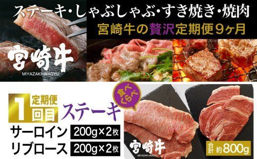 宮崎牛食べ比べ贅の極み ９ヶ月コース [G7423]