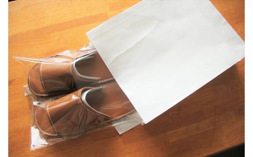 靴職人手作りの本革「スリッパ」 ブラックコンビ 大きめサイズ（L、２L） H066-027
