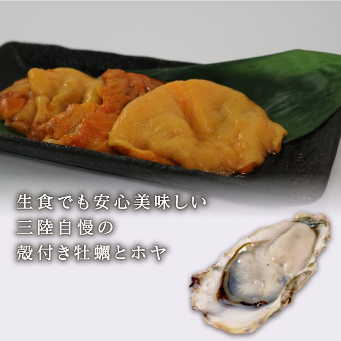 生食用 殻付冷凍牡蠣 5個 ほや 180g×2袋 セット  [taiko001]