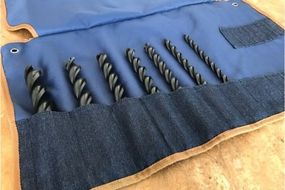 【電気の配線工事の穴あけに!!】クギ切りドリル7本+Drill　Roll Bagセット