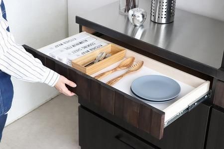 RESE(レセ) 80カウンター引出 【キッチンカウンター 食器 食器棚 キッチン 家具 国産 収納 台所収納 完成品】(H060649)