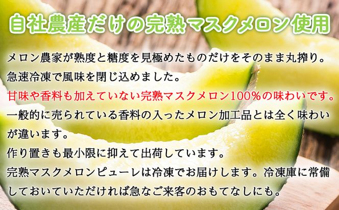 【3回定期便】完熟マスクメロンピューレ 120g×6袋 - JALファーストクラス機内食に採用 果物 くだもの フルーツ めろん 果汁100％ まるごと アイス シャーベット デザート スイーツ 篤農