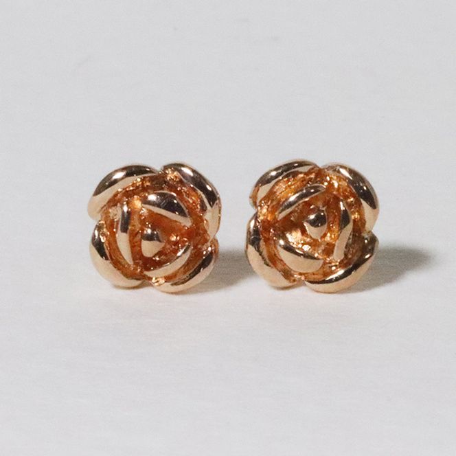 K18PG ローズ（薔薇）ピアス BQ-132（山梨県甲斐市） | ふるさと納税